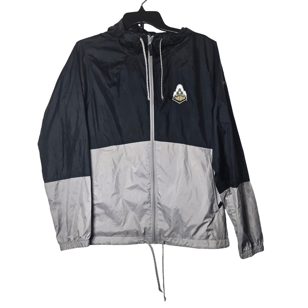 Columbia Purdue University Hooded Windbreaker Jacket Size Medium College Rain